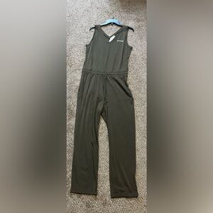 Calvin Klein Olive Green Drawstring Jumpsuit